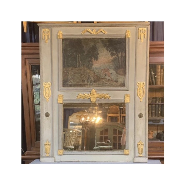 C19th French Trumeau Mirror La Chasse