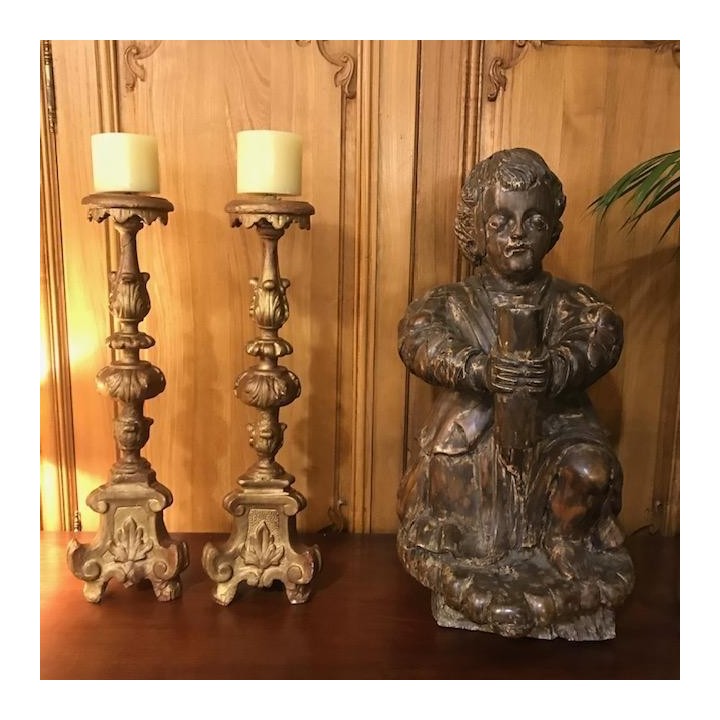 C18th Italian Pique Cierges
