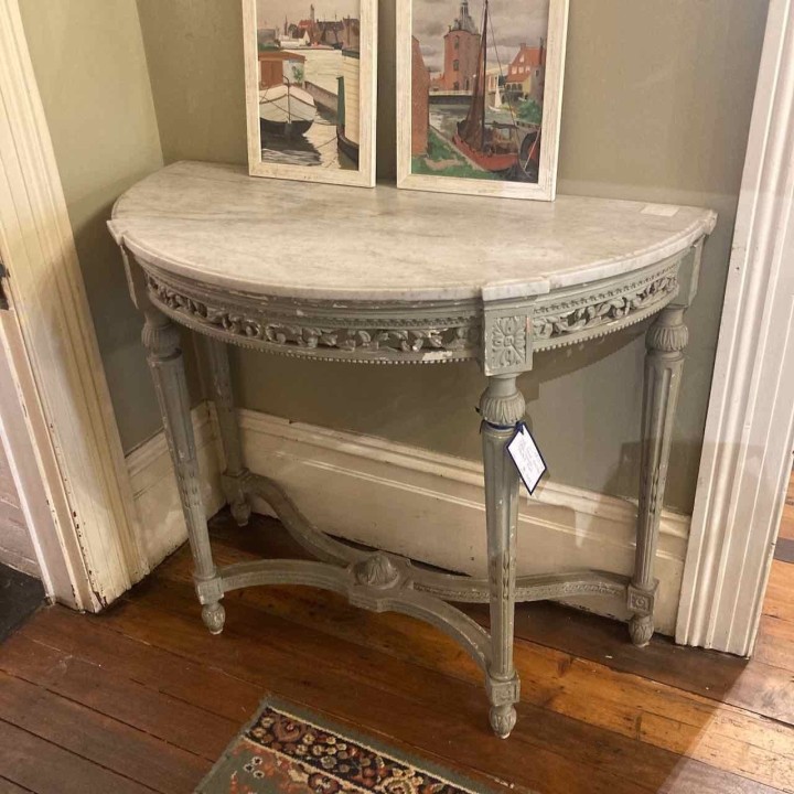 C19th French Louis XVI Console Original Painted Finish