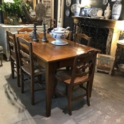French Cherry Wood Farmhouse Style Table