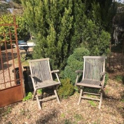 Vintage Pair of Timber Garden Chairs