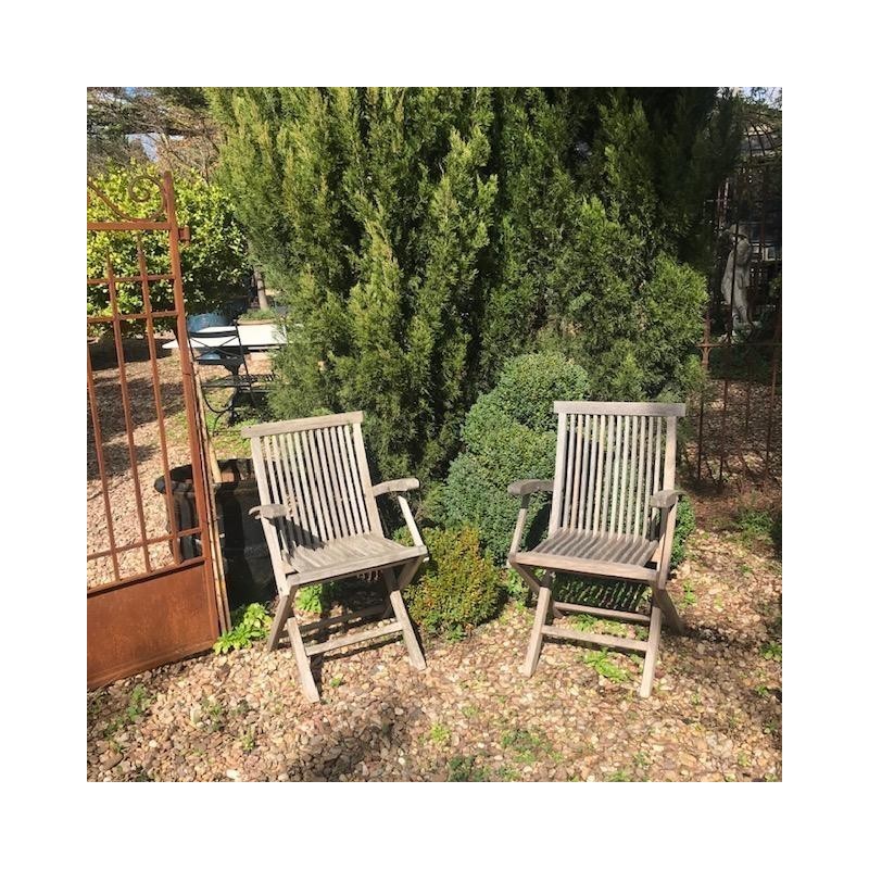 Vintage Pair of Timber Garden Chairs