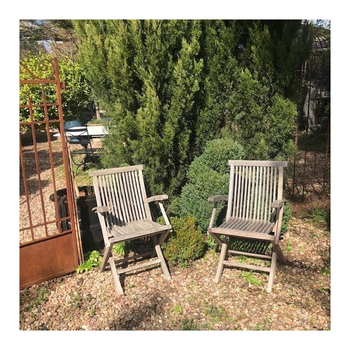 Vintage Pair of Timber Garden Chairs
