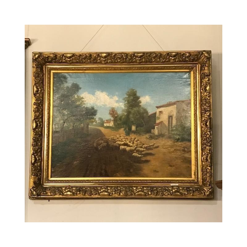C19th French Oil on Canvas