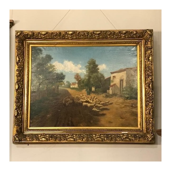 C19th French Oil on Canvas