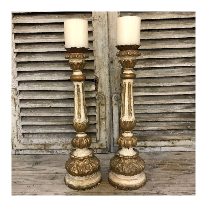 C18th Pair of Candleholders