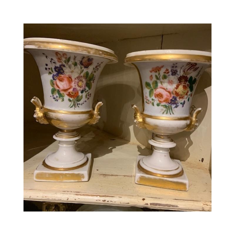 C1900 Pair of Porcelain Urns