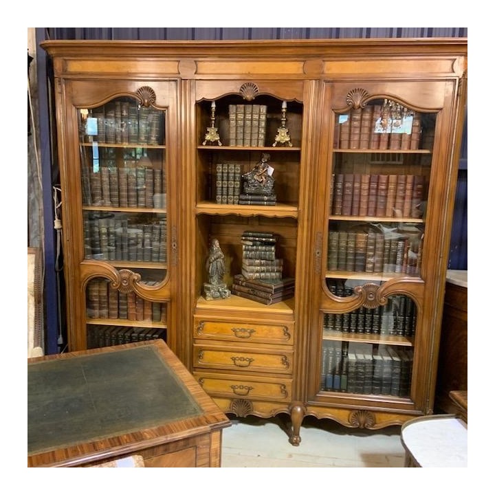 Louis XV Style Vintage Solid French Bookcase