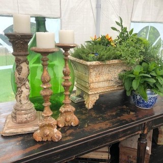 Pair Pique Cierge Candlesticks