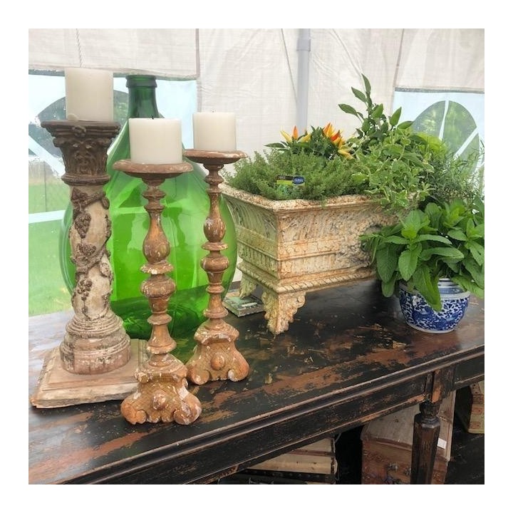 Pair Pique Cierge Candlesticks