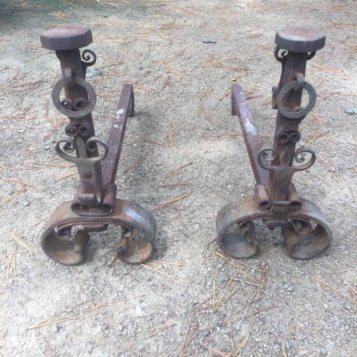 Pair C1900 French Firedogs