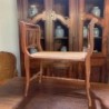 C19th French Walnut Stool with Caned Seat