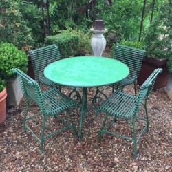 French Round Garden Table Green  1000 D