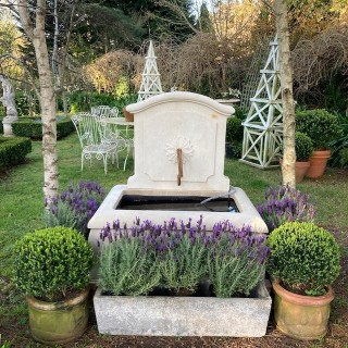 French Marquise Limestone Fountain