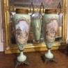 Pair of C1906-1920 Limoges French Porcelain Vases