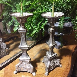 Pair of 19th Century Pique Cierge
