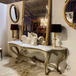 C19th French Louis XV Style Console Original Marble