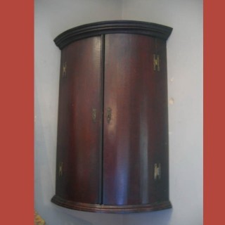 C18th English Oak Corner Cabinet with Brass Hinges