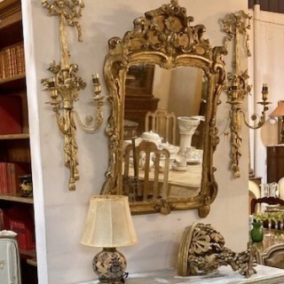 C18th French Mirror Water Gilding