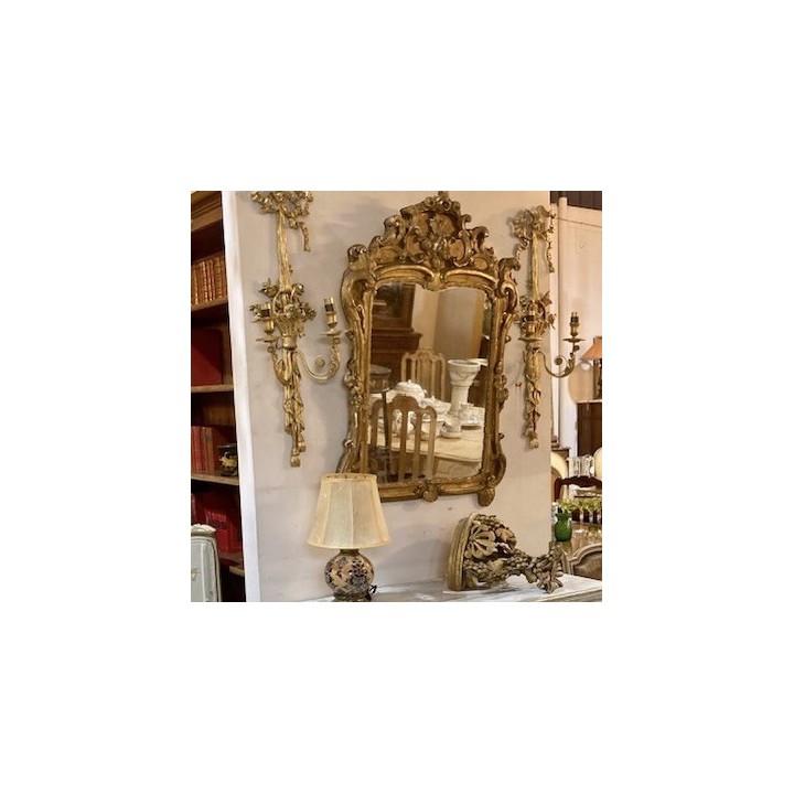 C18th French Mirror Water Gilding