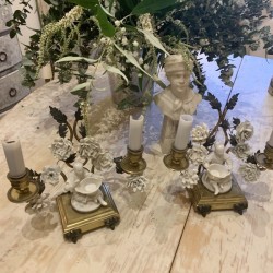 C19th French Pair of Candleholders Blanc de Chine