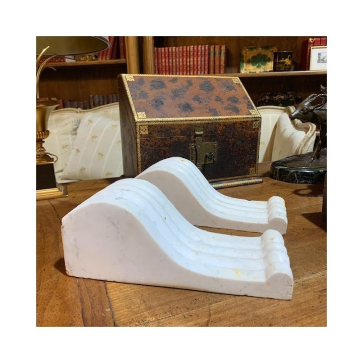 C19th French Marble Book Ends