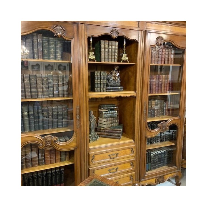 Louis XV Style Vintage Solid French Bookcase