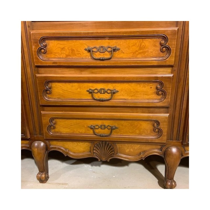 Louis XV Style Vintage Solid French Bookcase