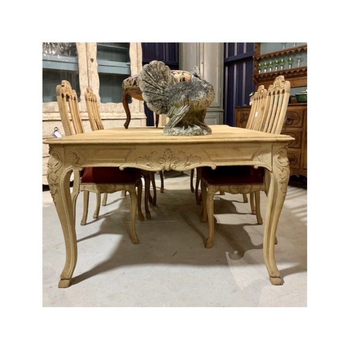 Louis XV Washed Oak Table French