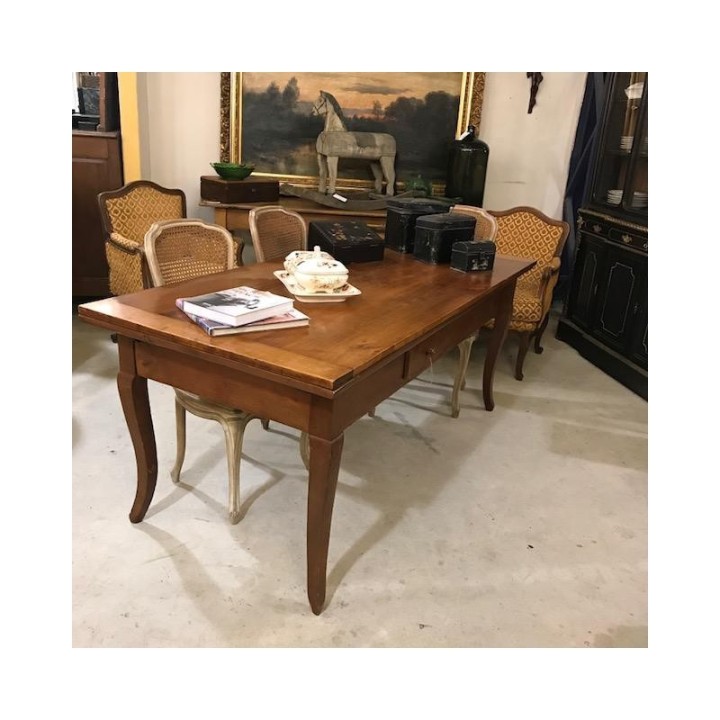 C19th French Cherry Wood Country Dining Table