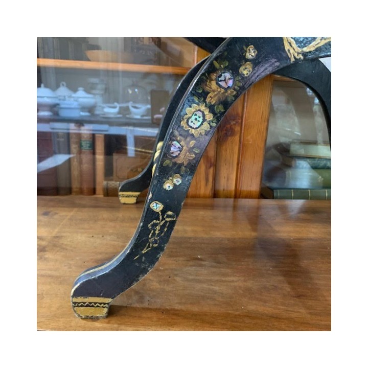 C19th Italian Stool Painted and Ebonised Finish