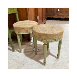 Pair of Stools French Louis XVI Style Painted Finish 460 x400