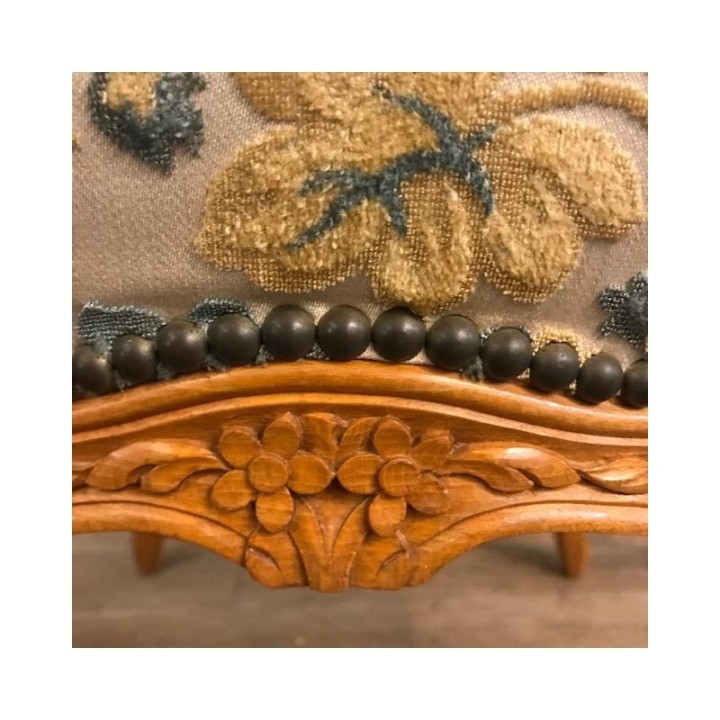 C1940 French Pair of Walnut Stools