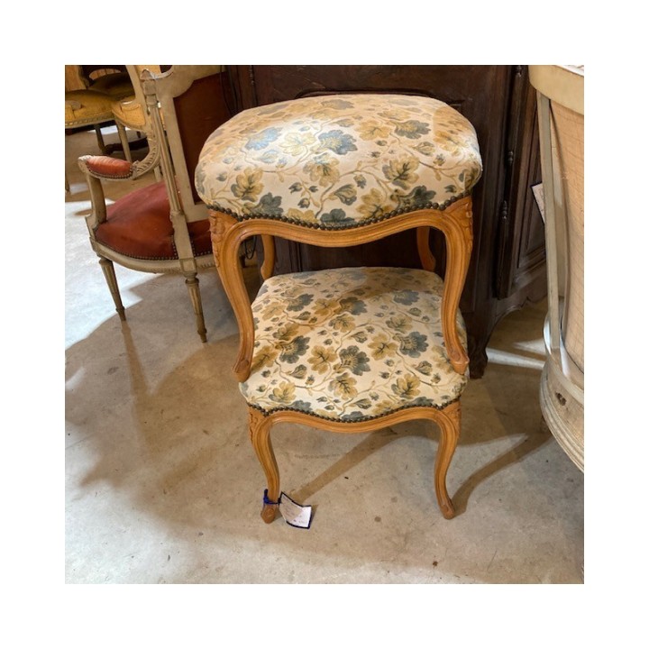 C1940 French Pair of Walnut Stools