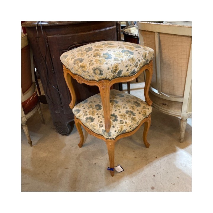 C1940 French Pair of Walnut Stools