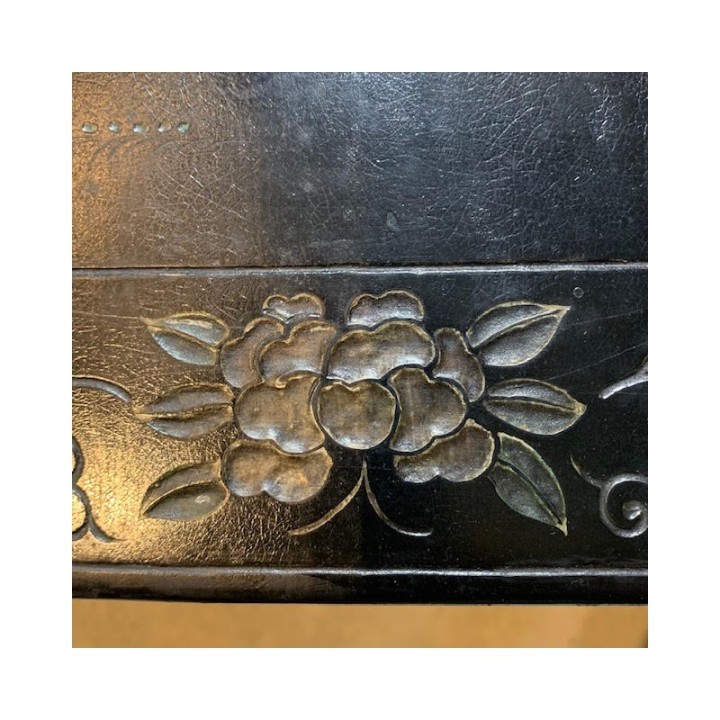 C1920 Black Lacquer Chinoiserie Coffee Table France