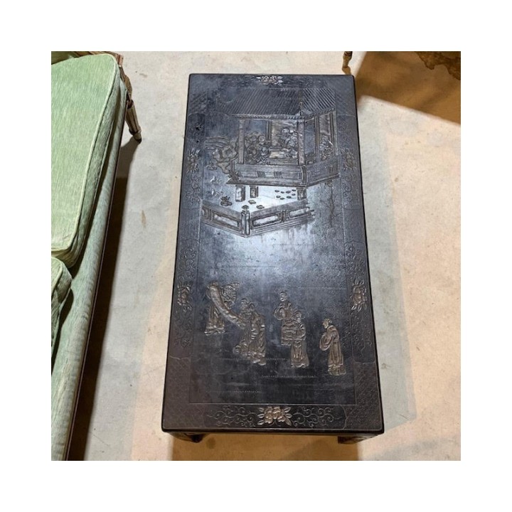 C1920 Black Lacquer Chinoiserie Coffee Table France