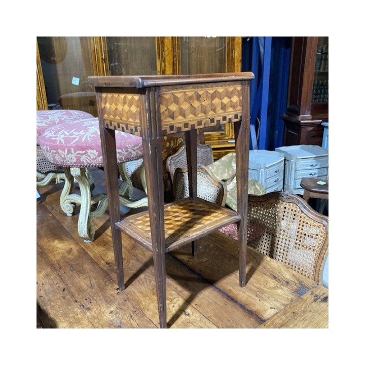 C19th Parquetry Side Table with Drawer and key