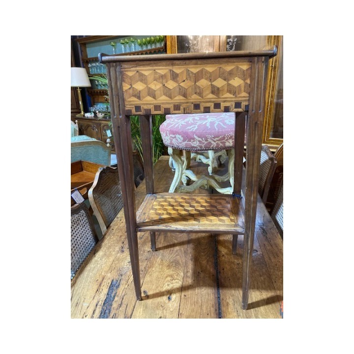 C19th Parquetry Side Table with Drawer and key