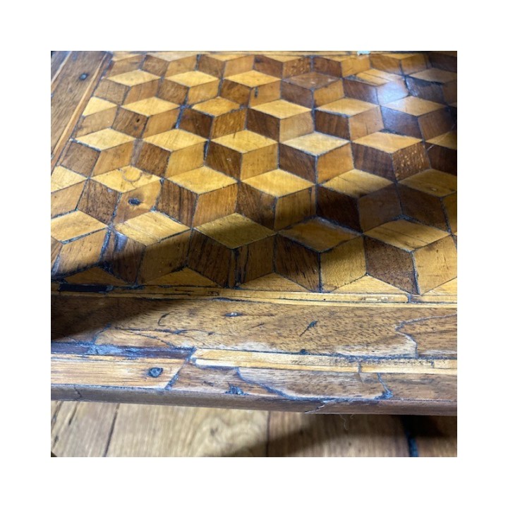 C19th Parquetry Side Table with Drawer and key