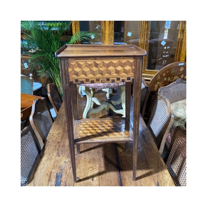C19th Parquetry Side Table with Drawer and key