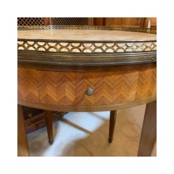 Table Bouillotte French C1940 mahogany and marquetry