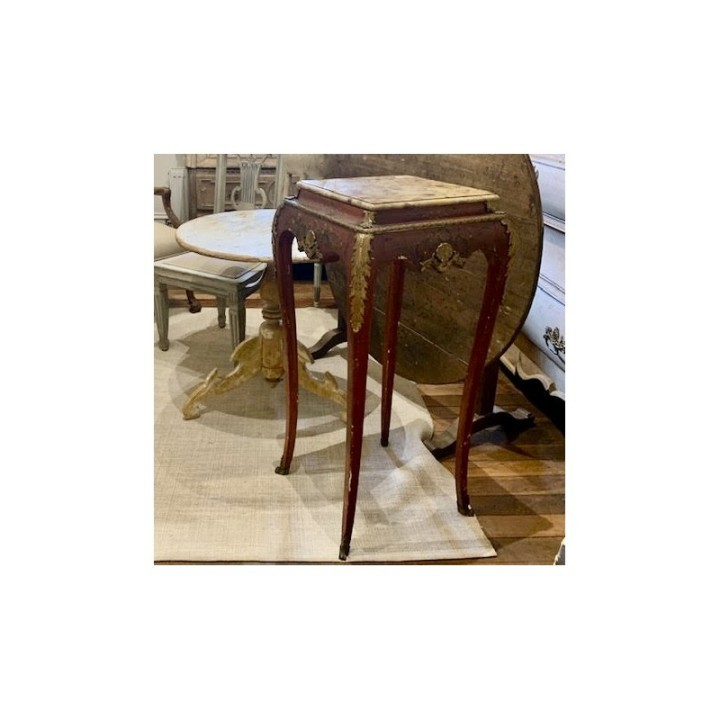 C19th French Pedestal Napoleon III Chinoiserie and original marble Top