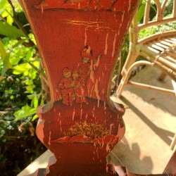 SOLD English Pair of Red Chinoiserie Chairs