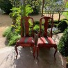 SOLD English Pair of Red Chinoiserie Chairs