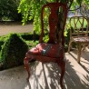 SOLD English Pair of Red Chinoiserie Chairs