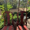 SOLD English Pair of Red Chinoiserie Chairs