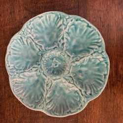 TWO GIEN Oyster Scallop Plate France