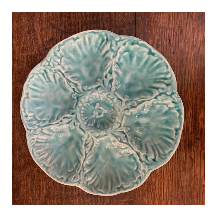 TWO GIEN Oyster Scallop Plate France