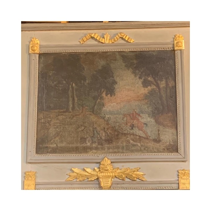 C19th French Trumeau Mirror La Chasse